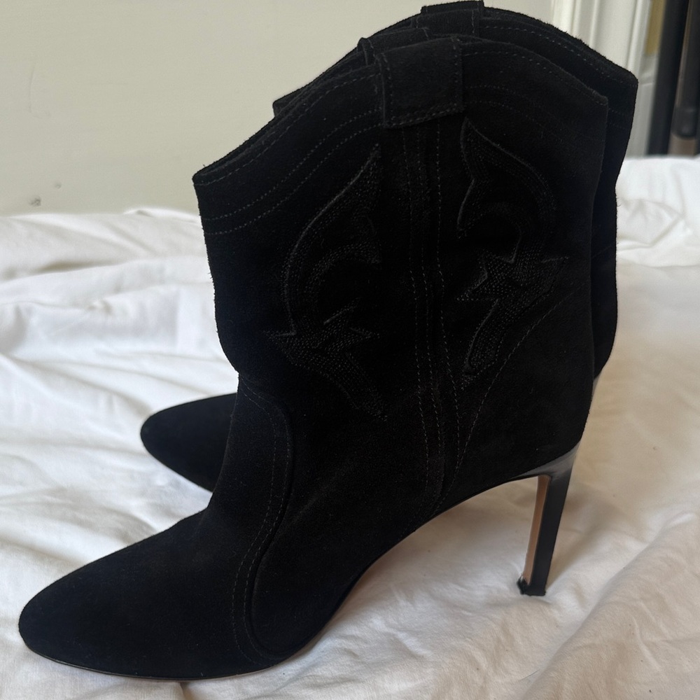 Ba&sh Black Suede Women's Ankle Boots - Stylish Western-Inspired Heels